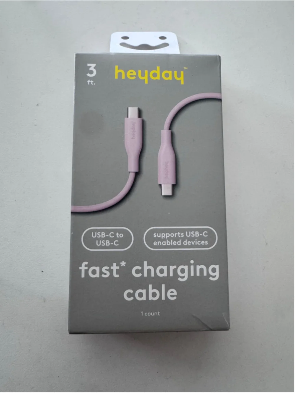 Heyday USB-C to USB-C 3ft Fast Charging Cable - Purple
